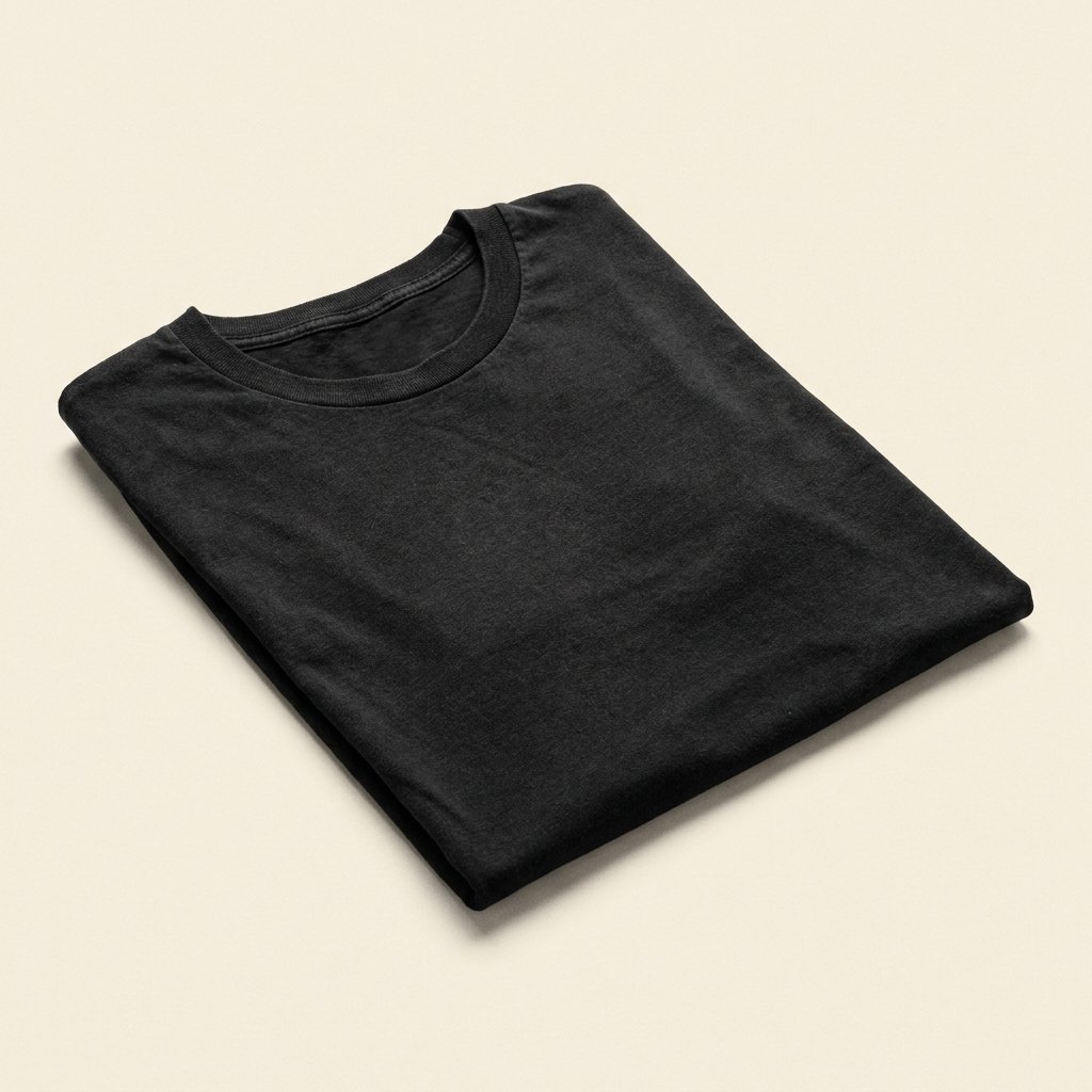 The Steak Tee — folded black tee